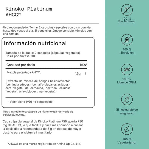 AHCC®-ELIMINADOR DE VERRUGAS CAUSADAS POR EL VPH (60 cápsulas).